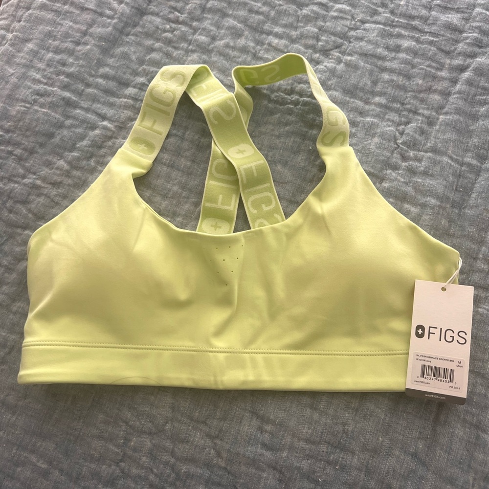 Figs Light Yellow Sports Bra